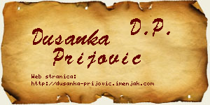 Dušanka Prijović vizit kartica